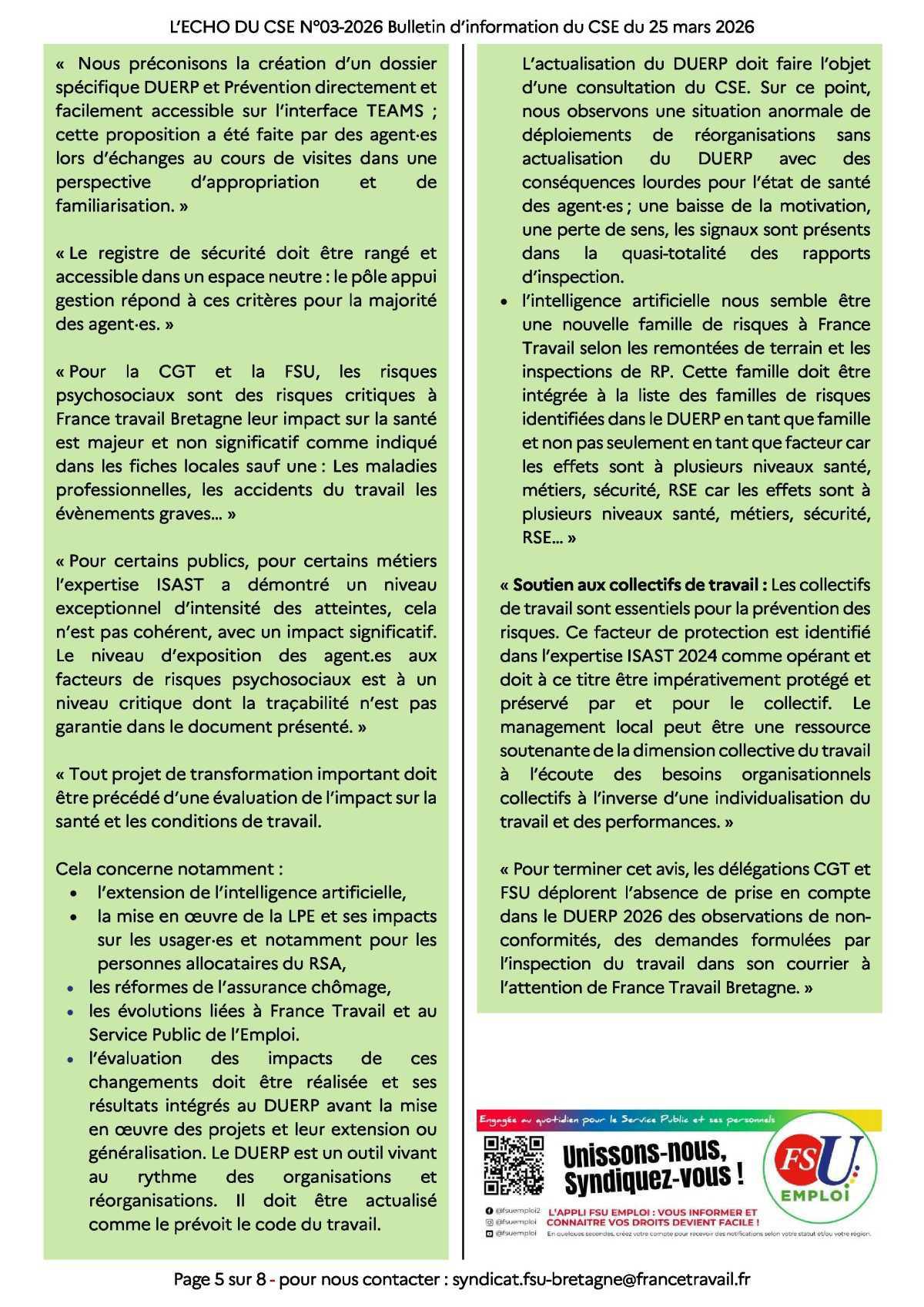 Echo du CSE Bretagne · N°03-2026
