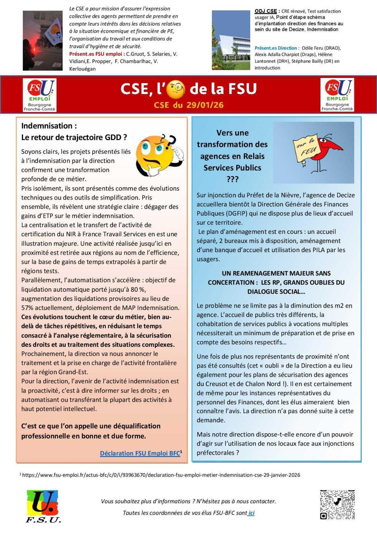 L'oeil de la FSU - CSE de janvier 2026 L'oeil de la FSU - CSE de janvier 2026