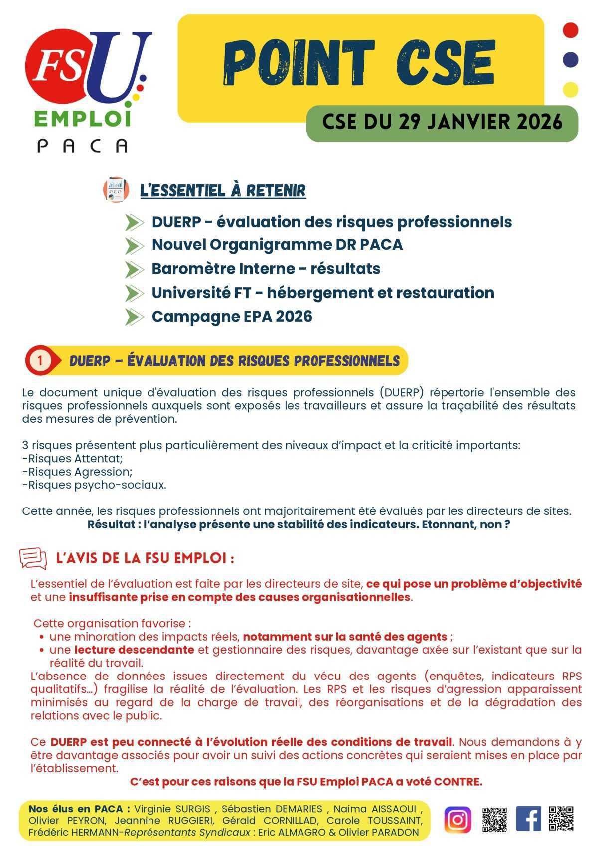 Point CSE - Janvier 2026