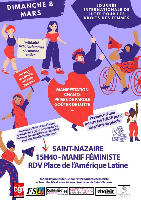 8 Mars 2026 : Manif' Féministe à Saint Nazaire