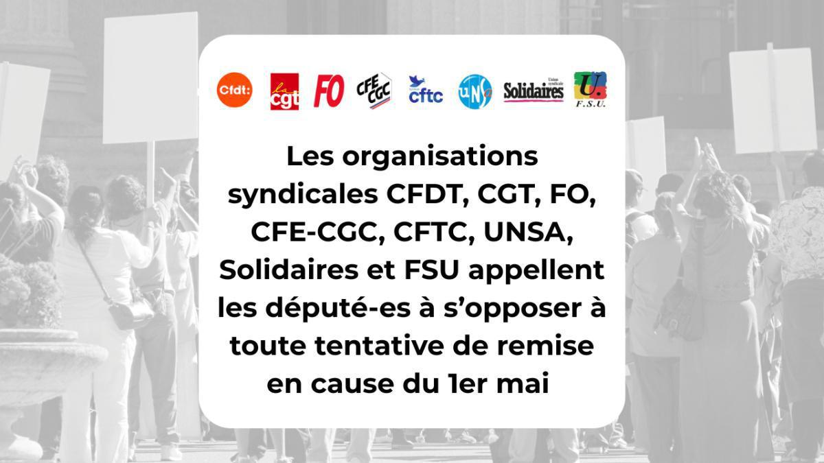 Courrier intersyndical aux député.es au sujet de la proposition de loi sur le 1er mai