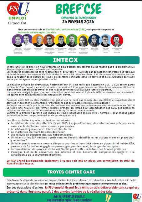BREF'CSE Extra INTECX et Troyes Centre Gare