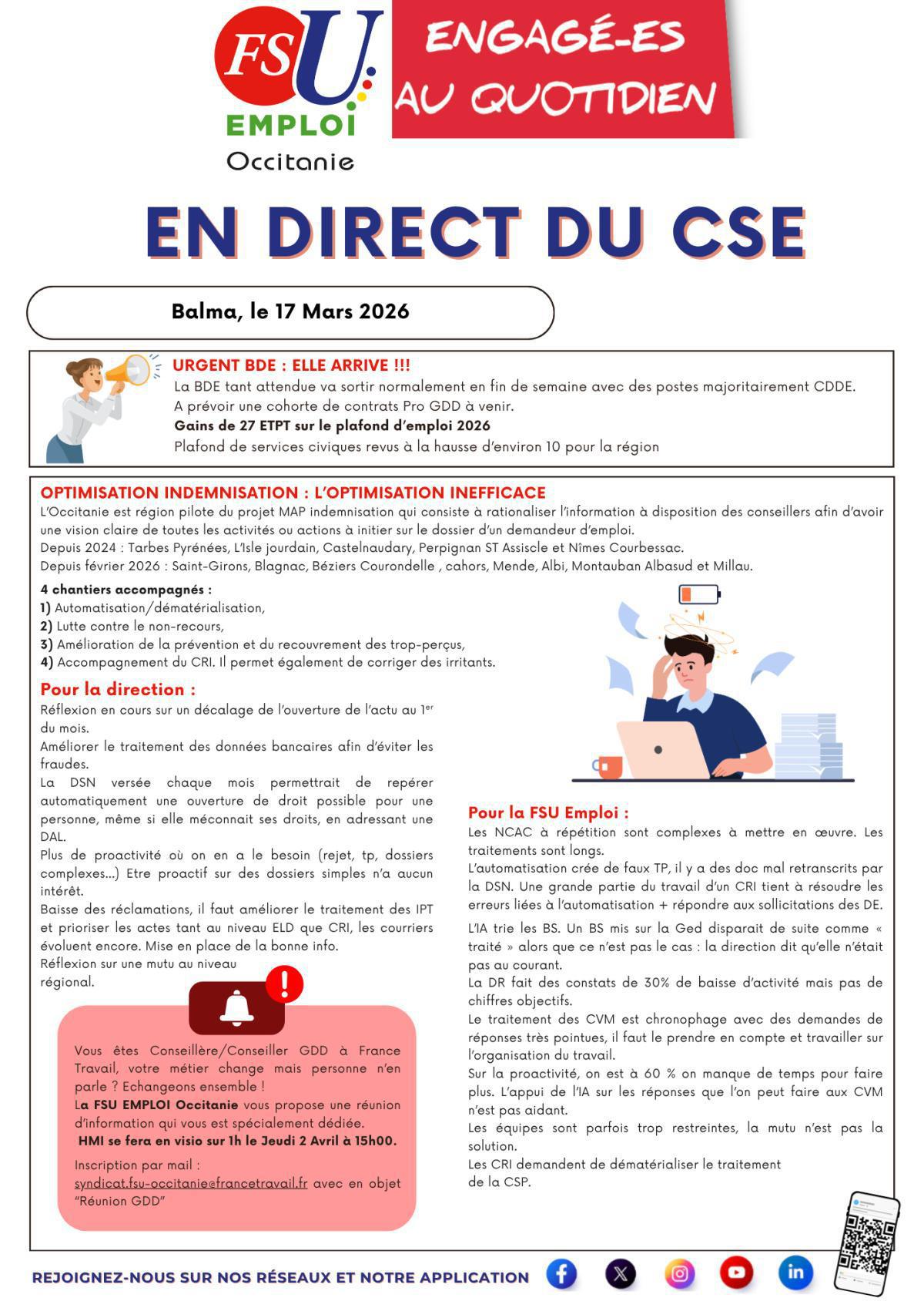 En Direct du CSE - 17 Mars 2026