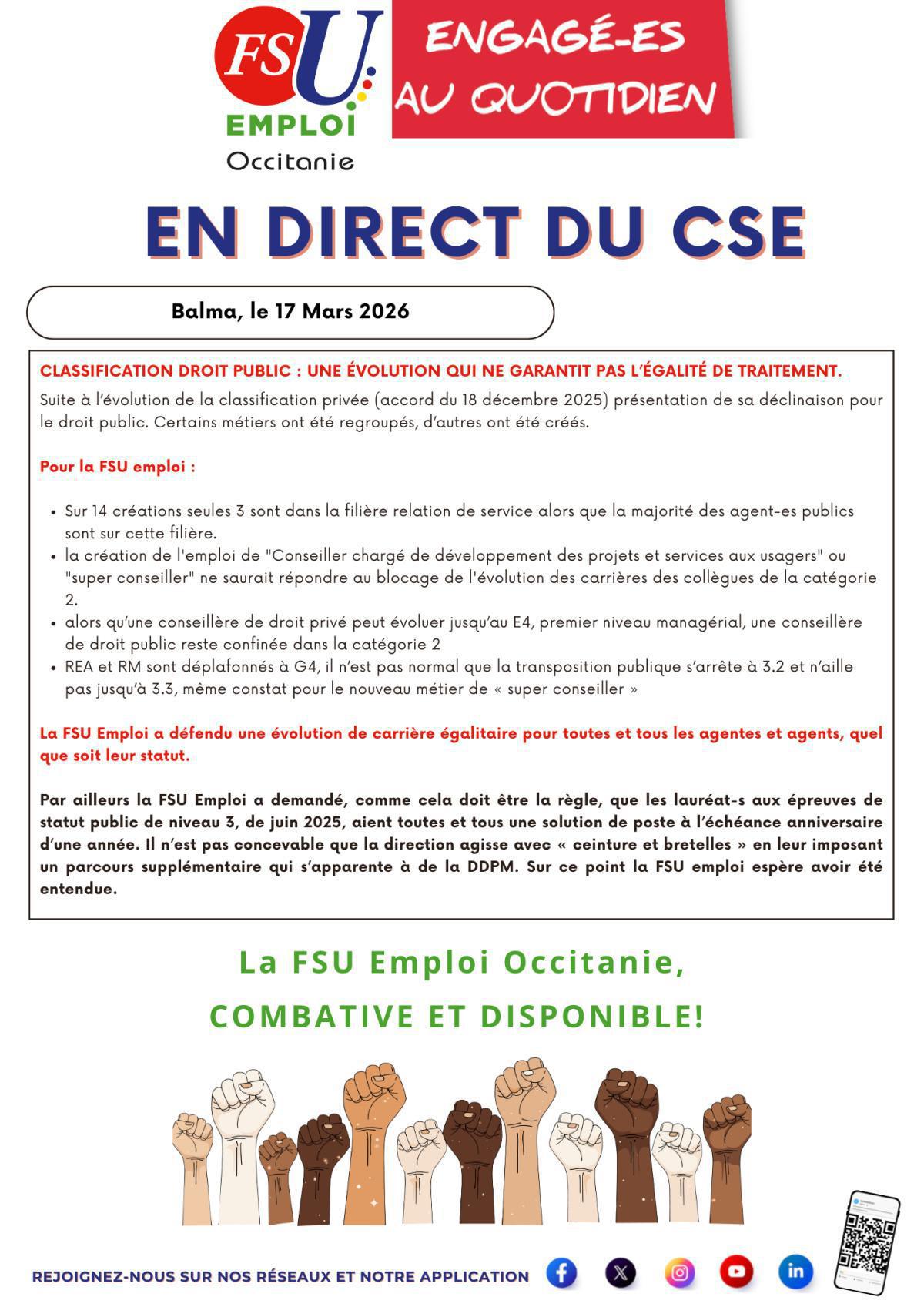 En Direct du CSE - 17 Mars 2026