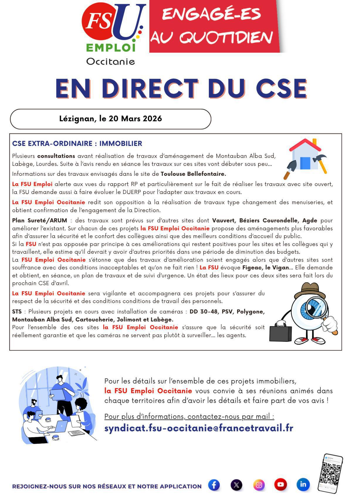 En Direct du CSE - Séances des 19 et 20 Mars