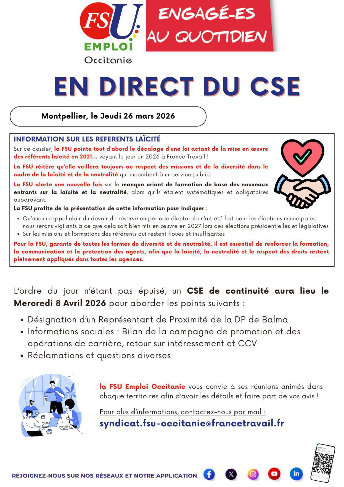 En Direct du CSE - 26 Mars 2026