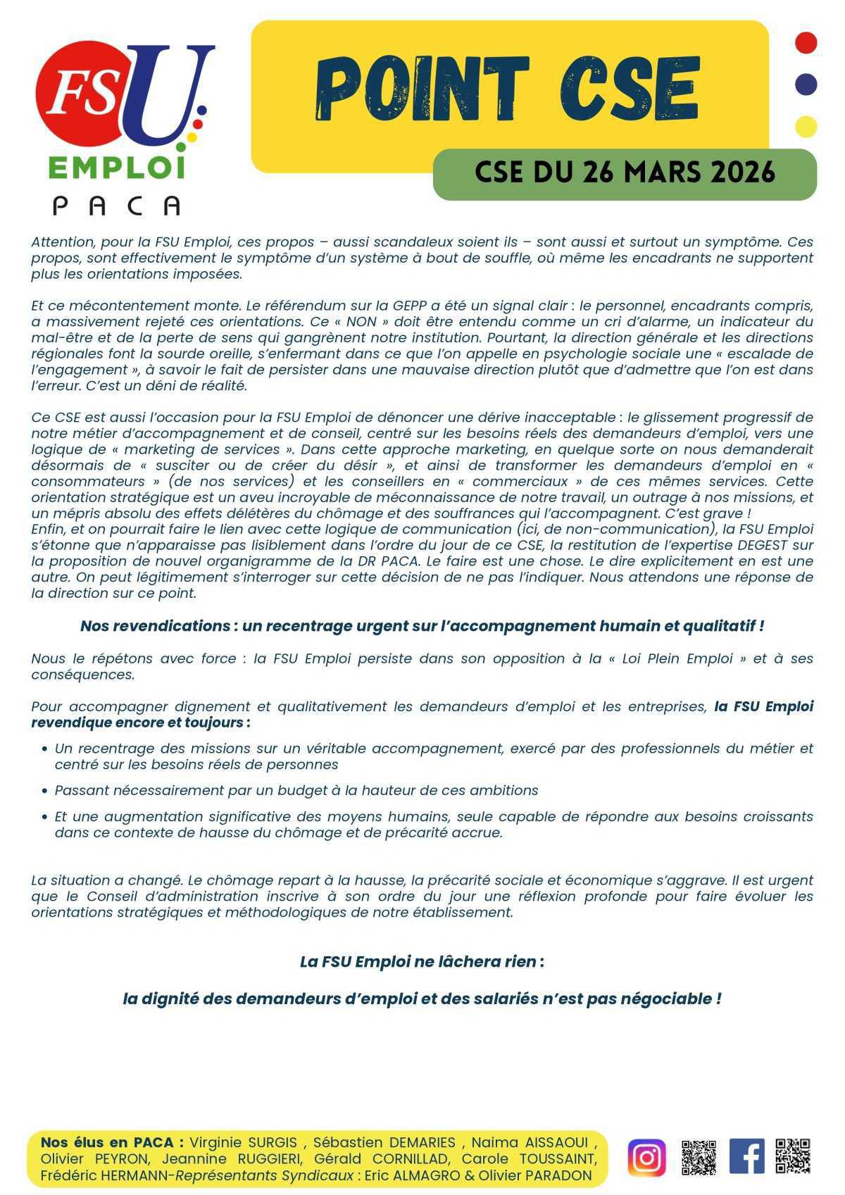 POINT CSE - mars 2026