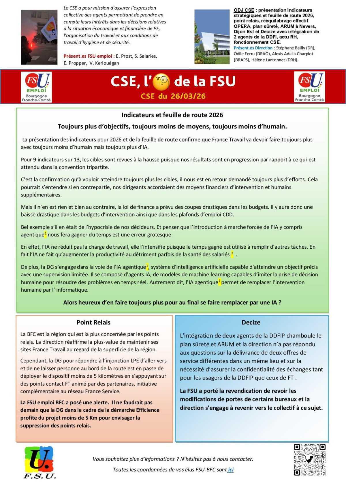 L'oeil de la FSU - CSE de mars 