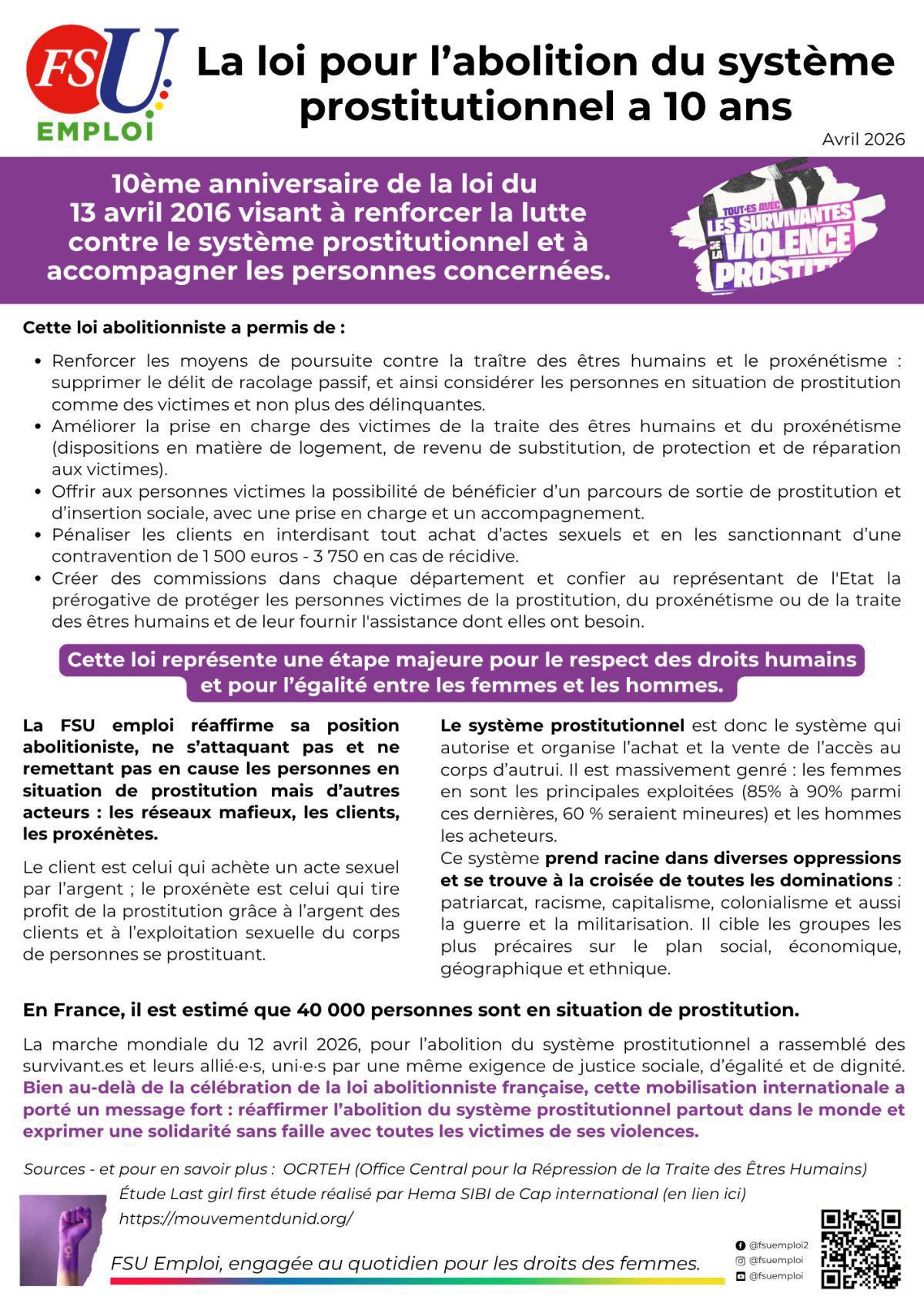 La loi pour l’abolition du système prostitutionnel a 10 ans