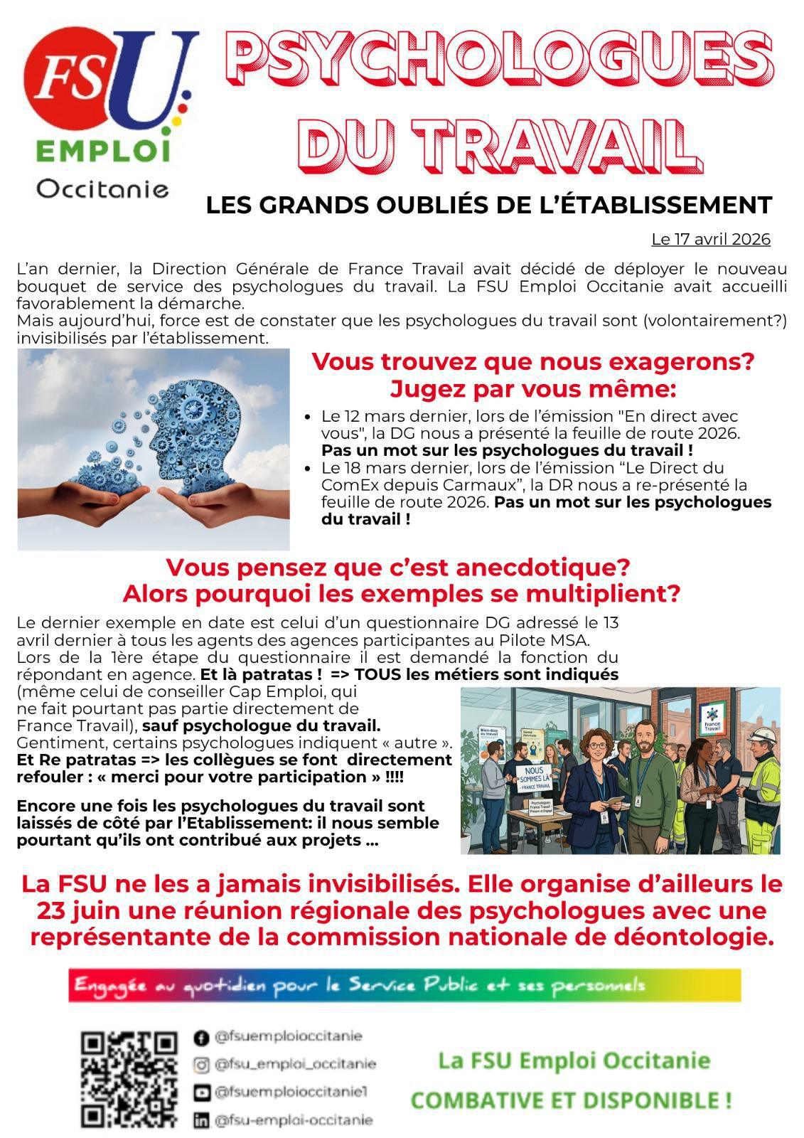 PSYCHOLOGUES DU TRAVAIL
