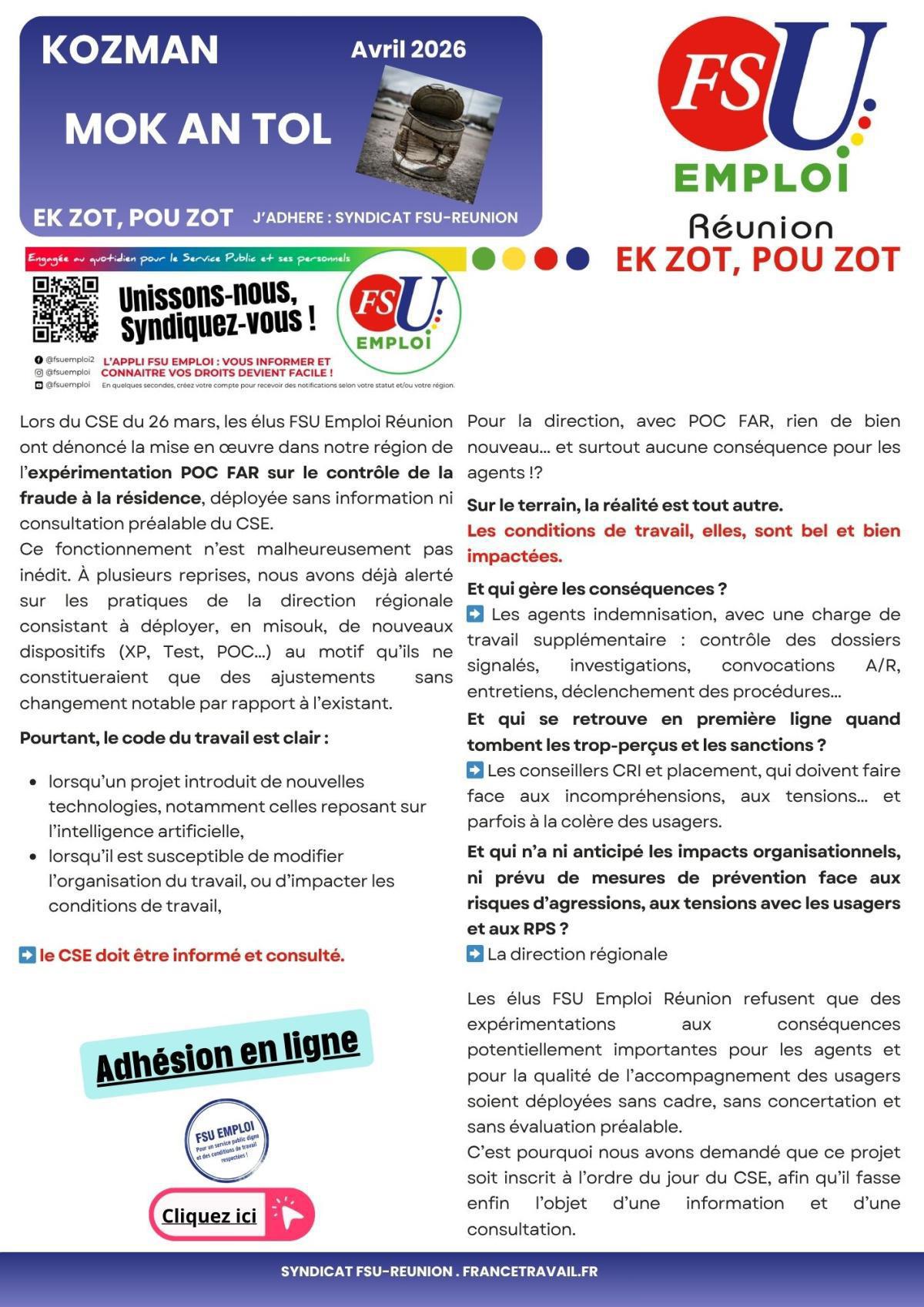 Mok an tol : l’expérimentation POC FAR sur le contrôle de la fraude à la résidence, déployée sans information ni consultation préalable du CSE !