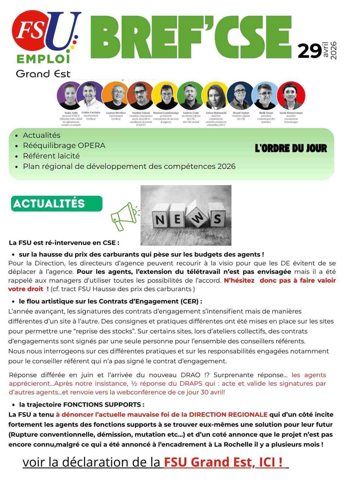 BREF'CSE 29 Avril 2026