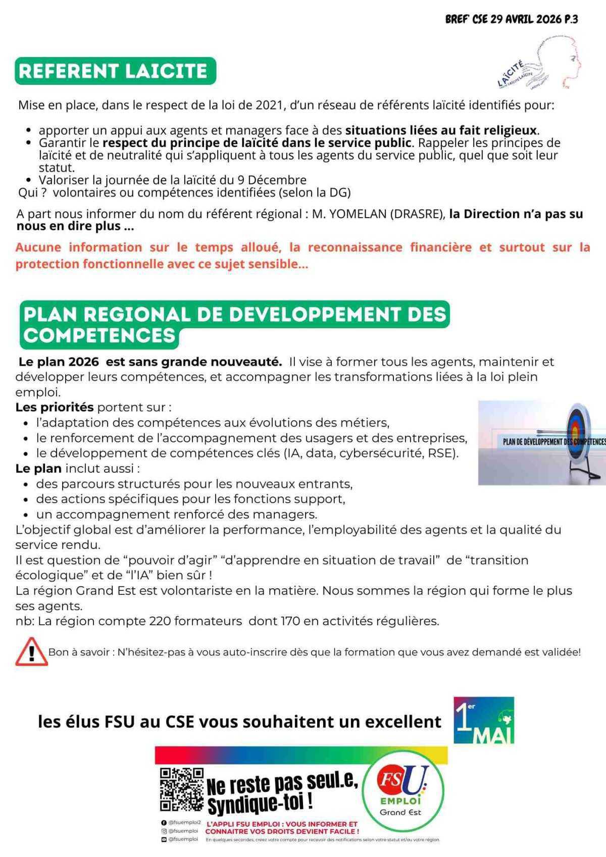 BREF'CSE 29 Avril 2026