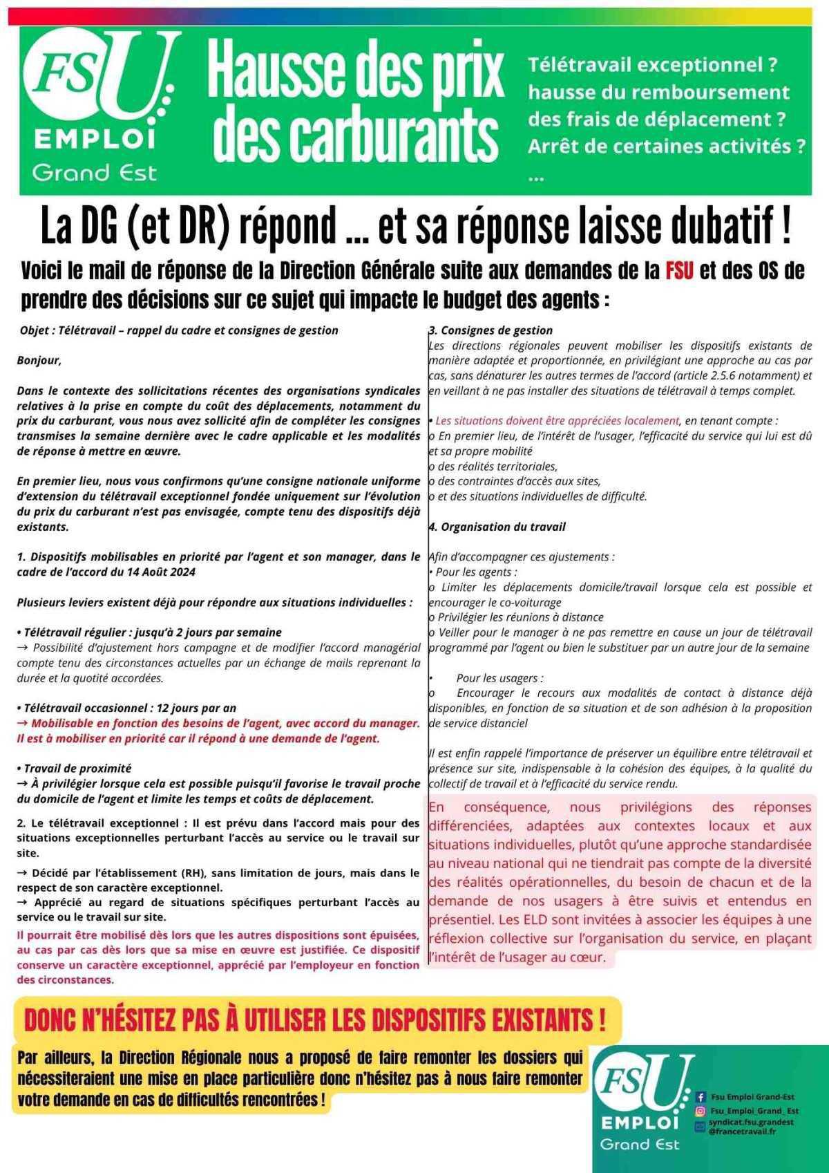 HAUSSE DES PRIX DES CARBURANTS 
