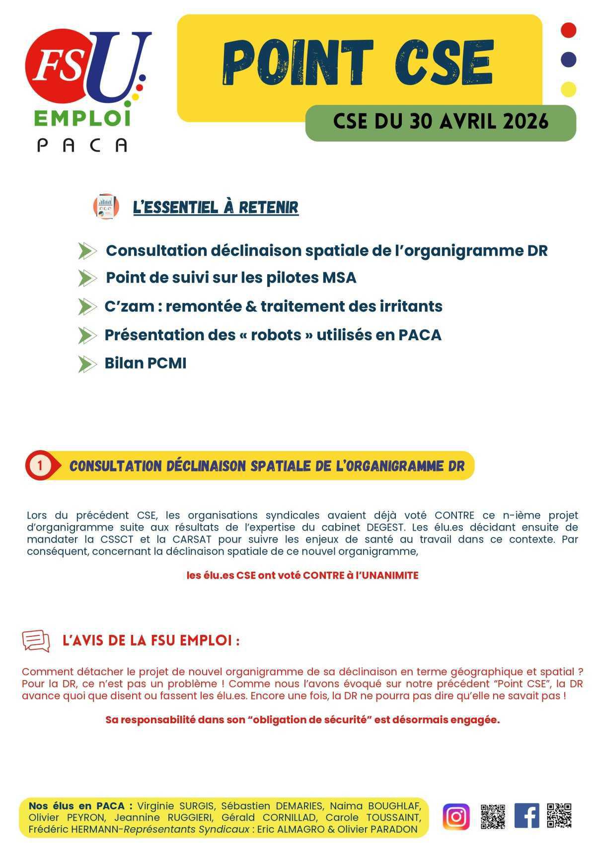 POINT CSE - avril 2026