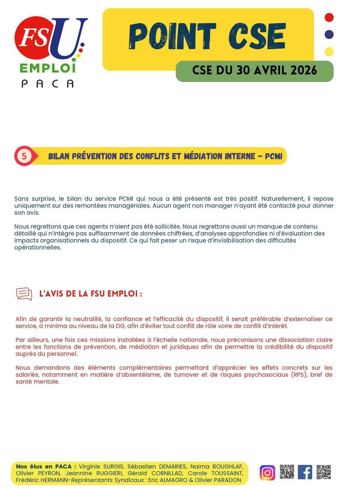 POINT CSE - avril 2026