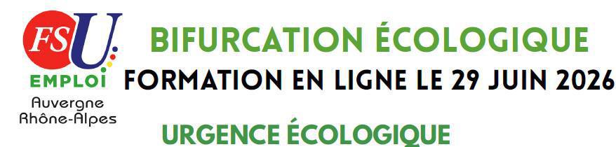 URGENCE ECOLOGIQUE: formation syndicale le 29 juin