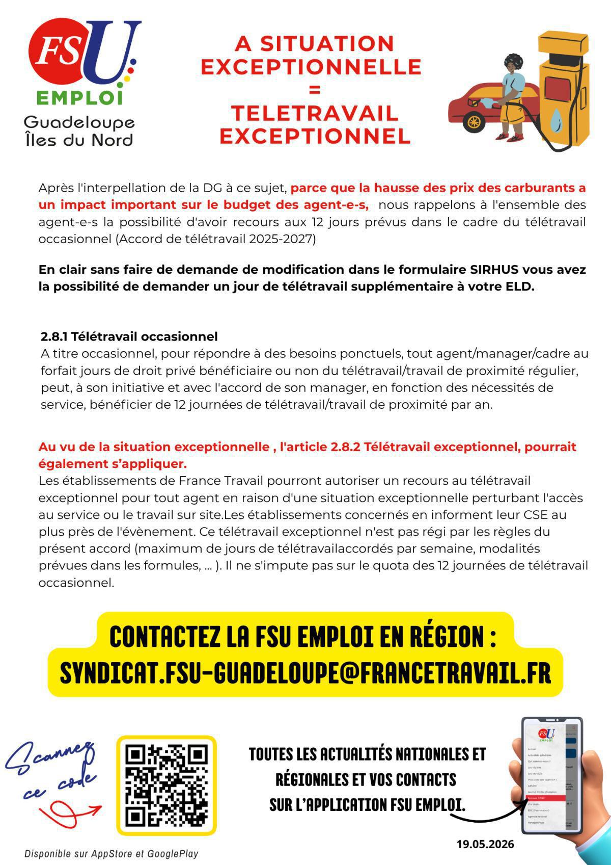 A SITUATION EXCEPTIONNELLE = TELETRAVAIL EXCEPTIONNEL