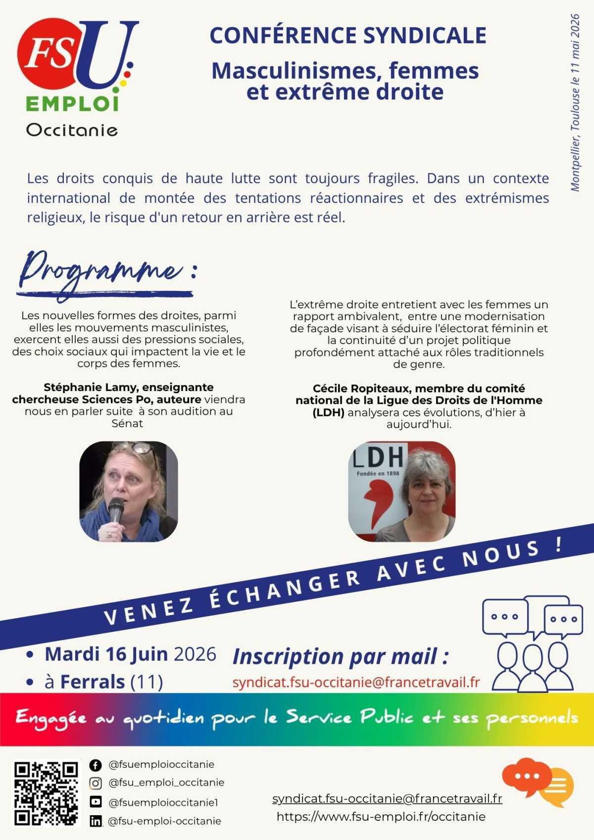 Conférence syndicale Masculinismes, Femmes et extrême droite 