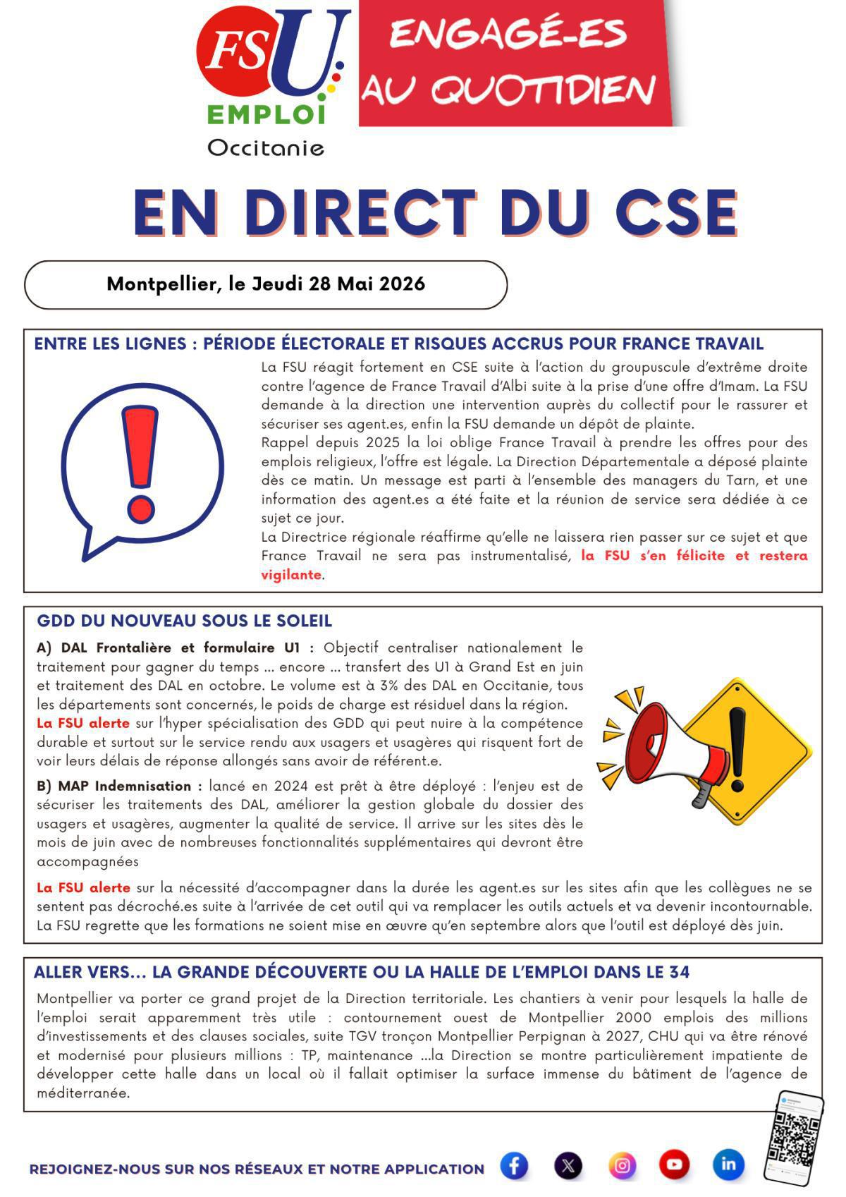 En Direct du CSE - 28 Mai 2026