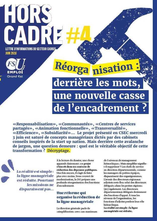 Réorganisation - Hors Cadre n°4 