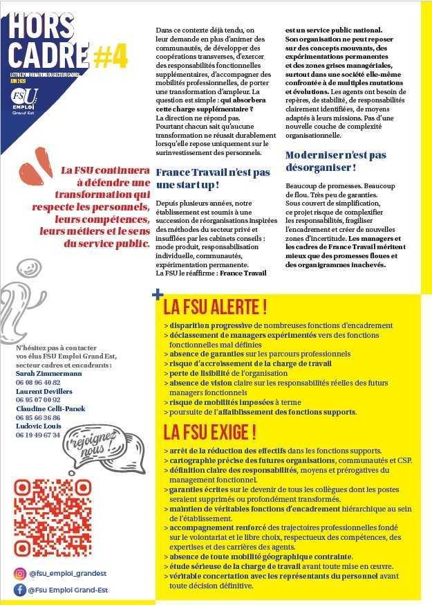 Réorganisation - Hors Cadre n°4 
