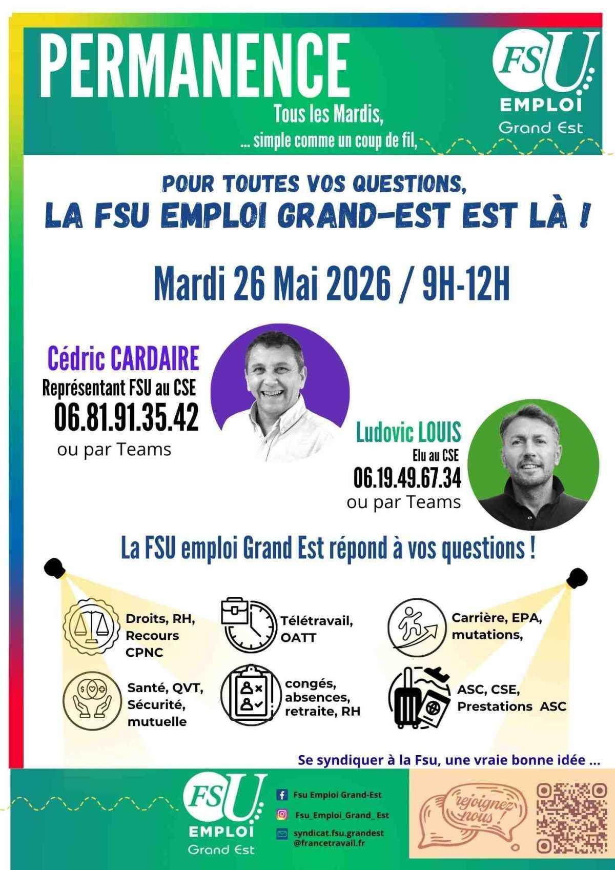 Permanence FSU emploi Grand Est 
