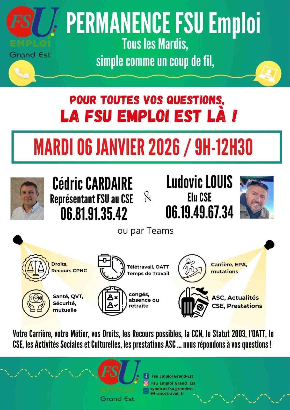 Permanence FSU Janvier 