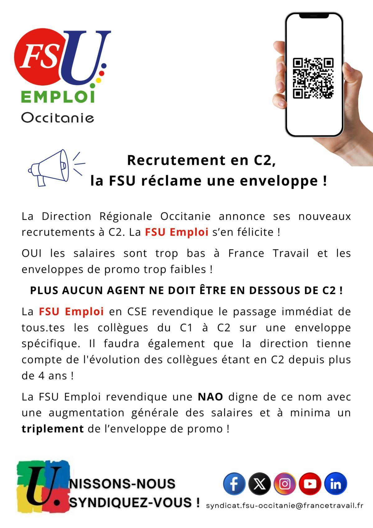 Recrutement en C2, la FSU réclame une enveloppe !