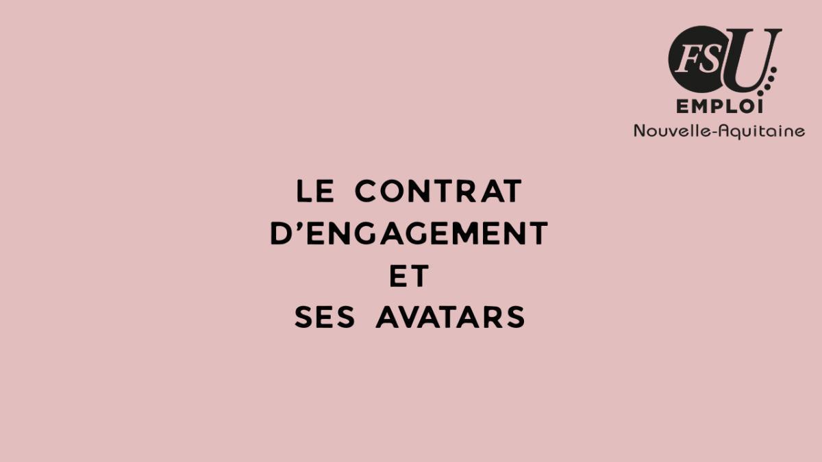 LE CONTRAT D’ENGAGEMENT ET SES AVATARS 