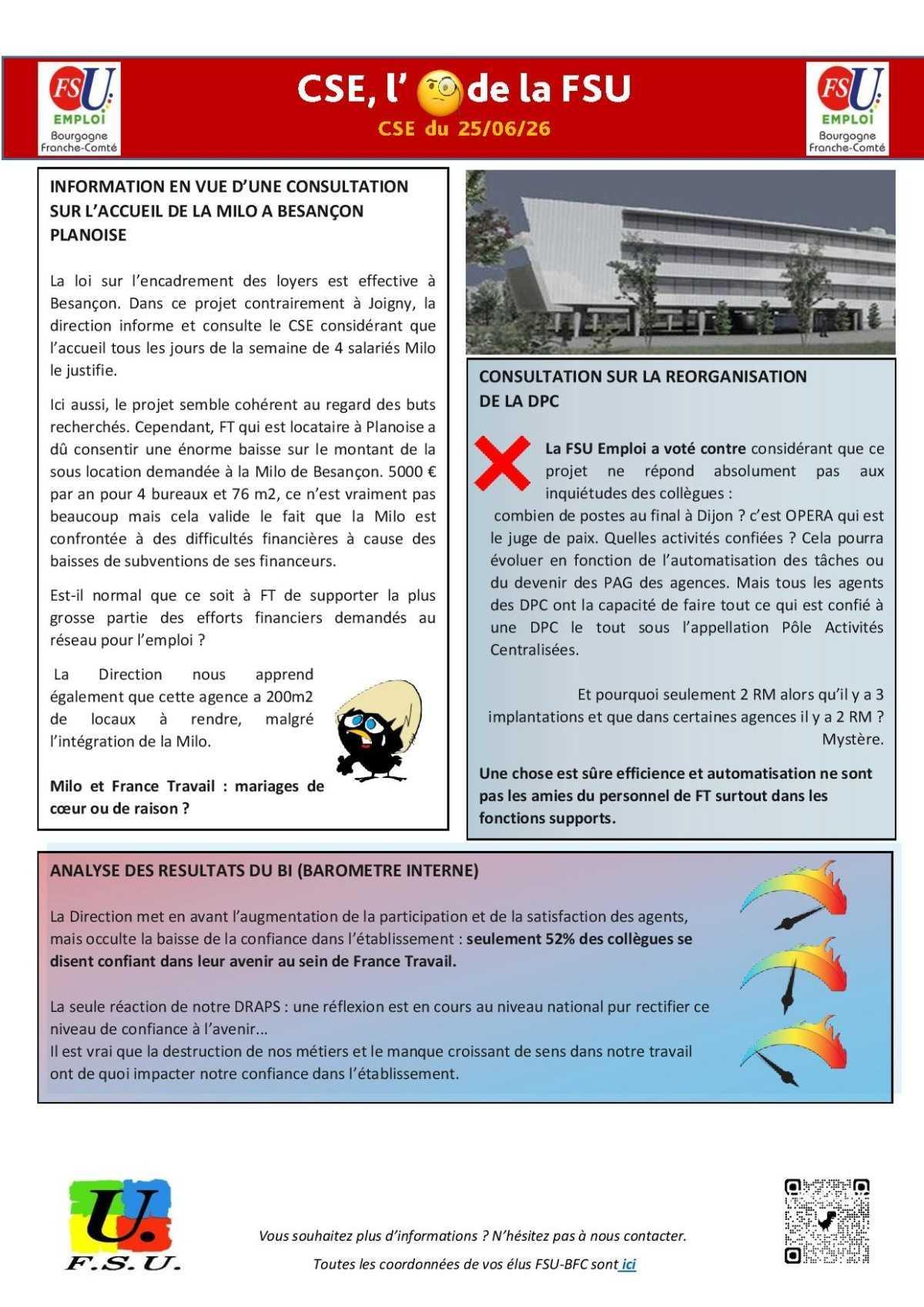 L'oeil de la FSU - CSE ordinaire de juin 2026