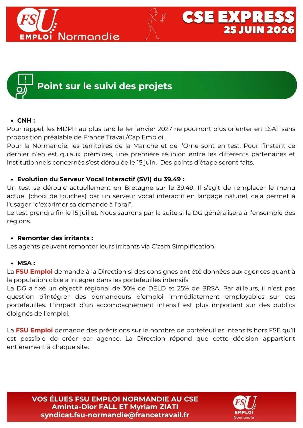 CSE Express du 25 juin 2026