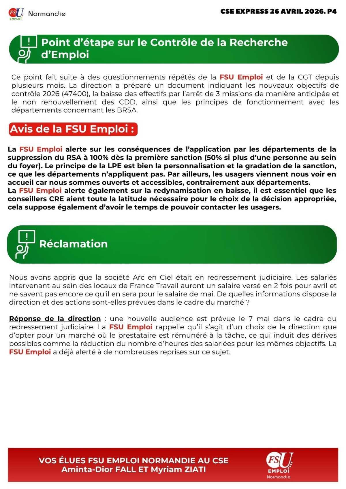 CSE Express du 30 avril 2026