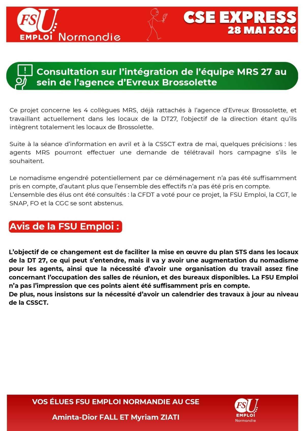 CSE Express du 28 mai 2026