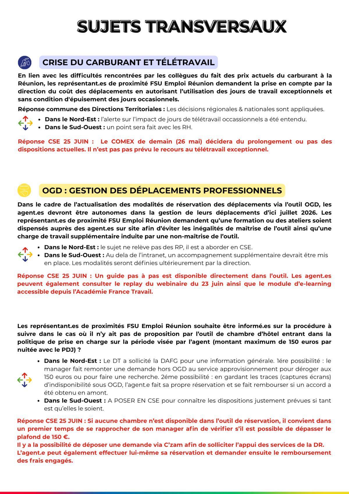 Les RP FSU Emploi Réunion à vos côtés. Juin 2026