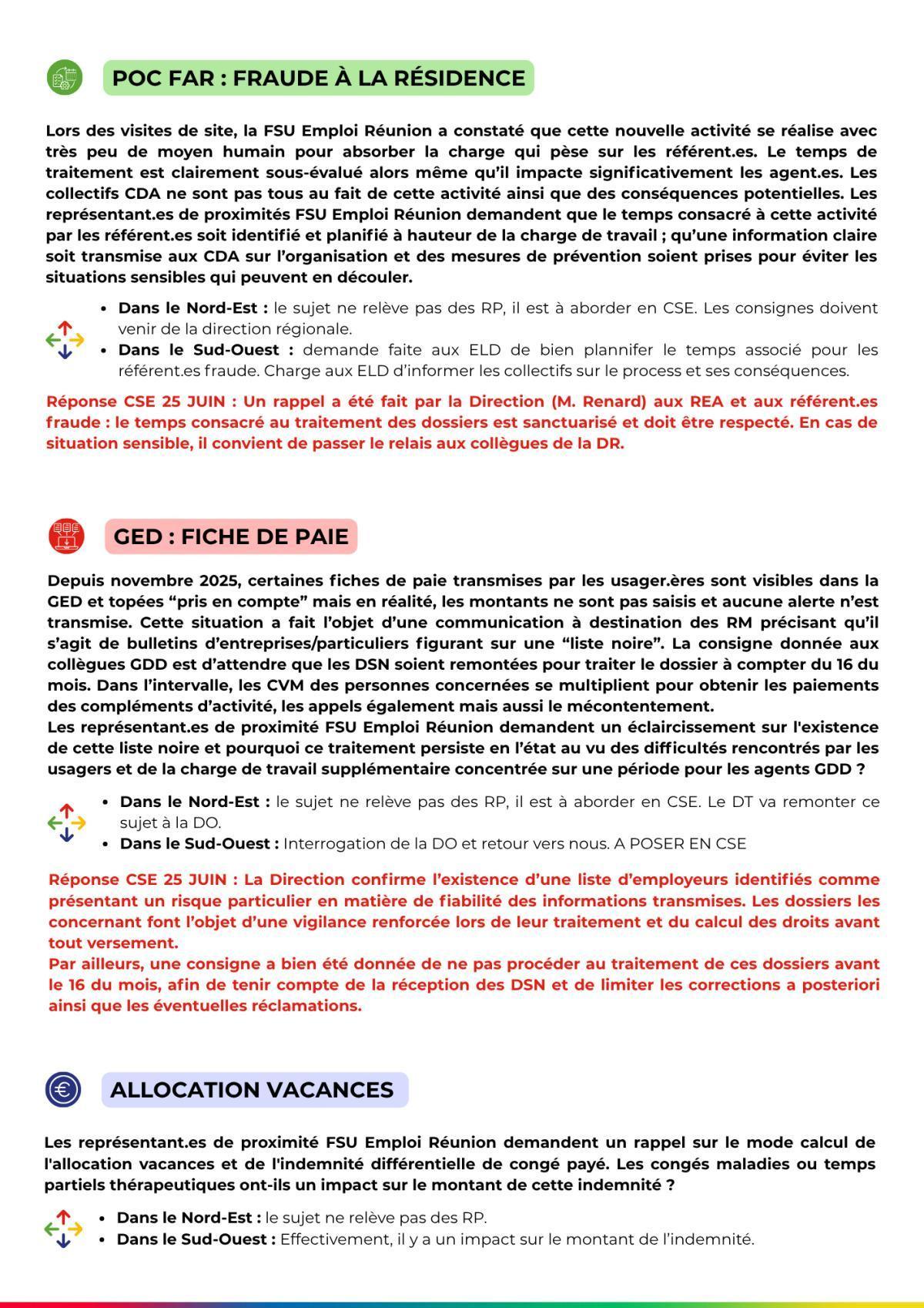 Les RP FSU Emploi Réunion à vos côtés. Juin 2026