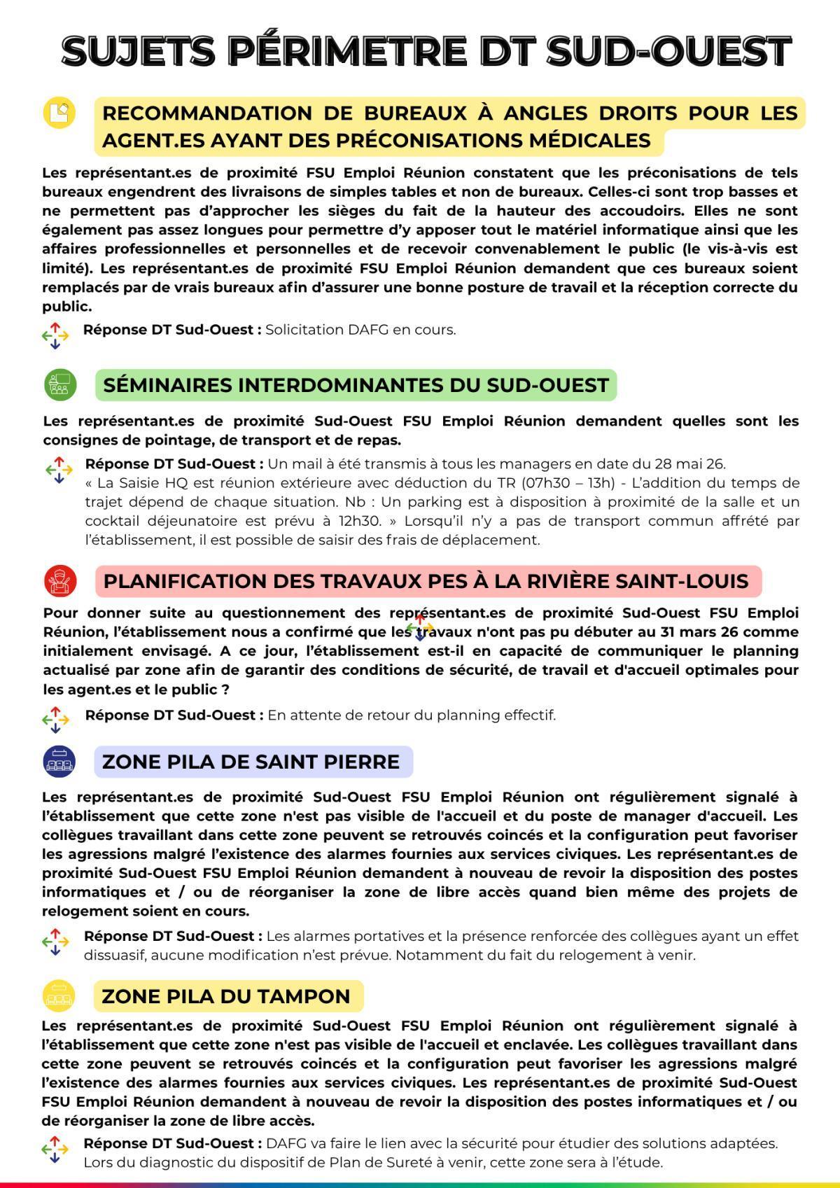 Les RP FSU Emploi Réunion à vos côtés. Juin 2026