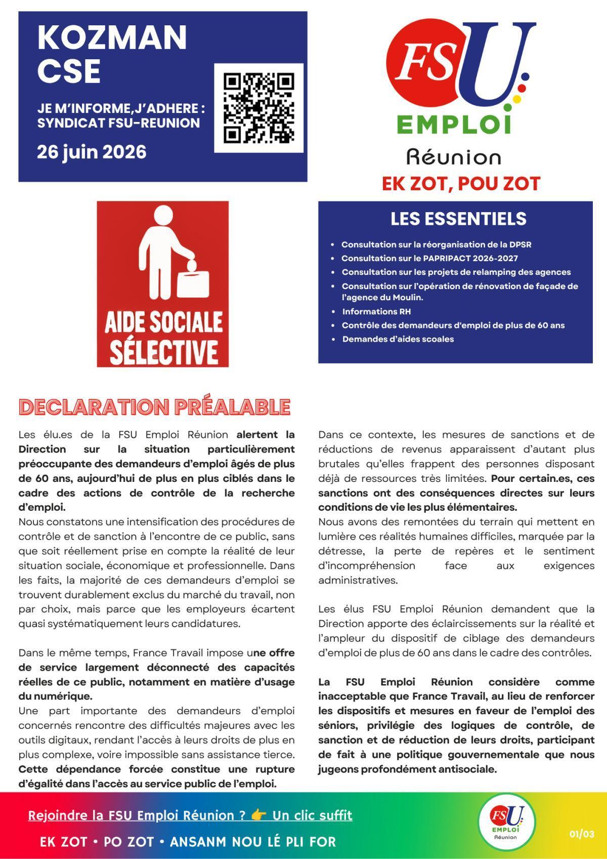 KOZMAN CSE du 26 juin 2026 KOZMAN CSE du 26 juin 2026