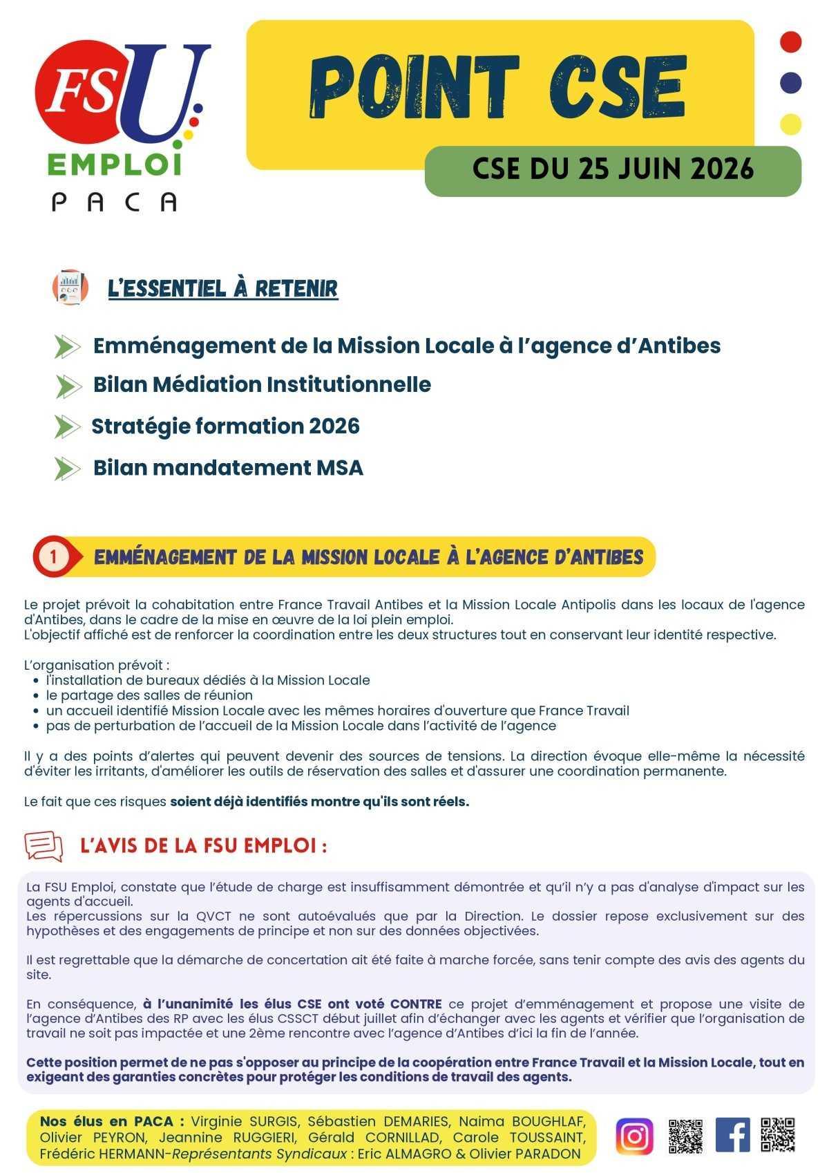 POINT CSE - JUIN 2026