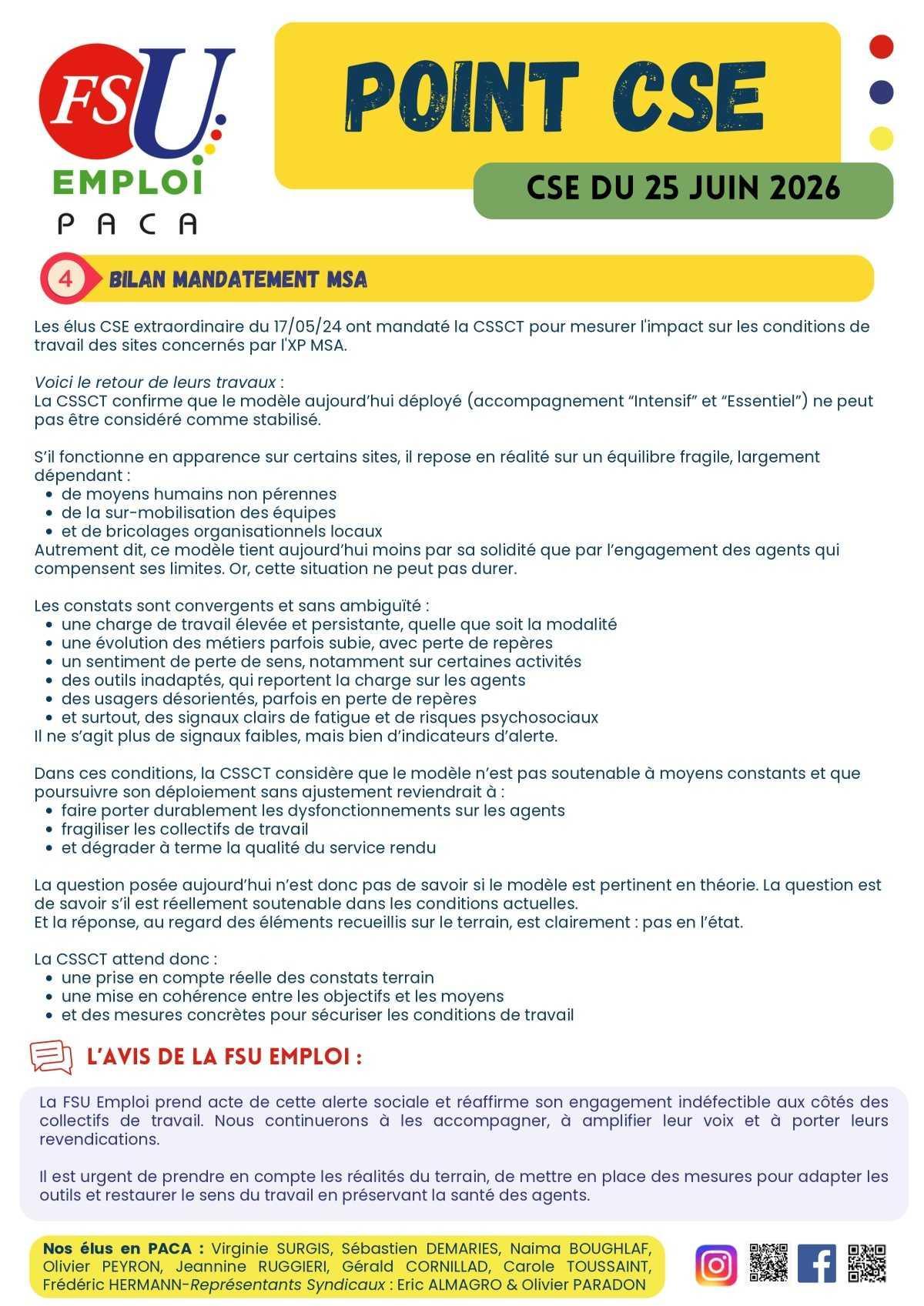 POINT CSE - JUIN 2026
