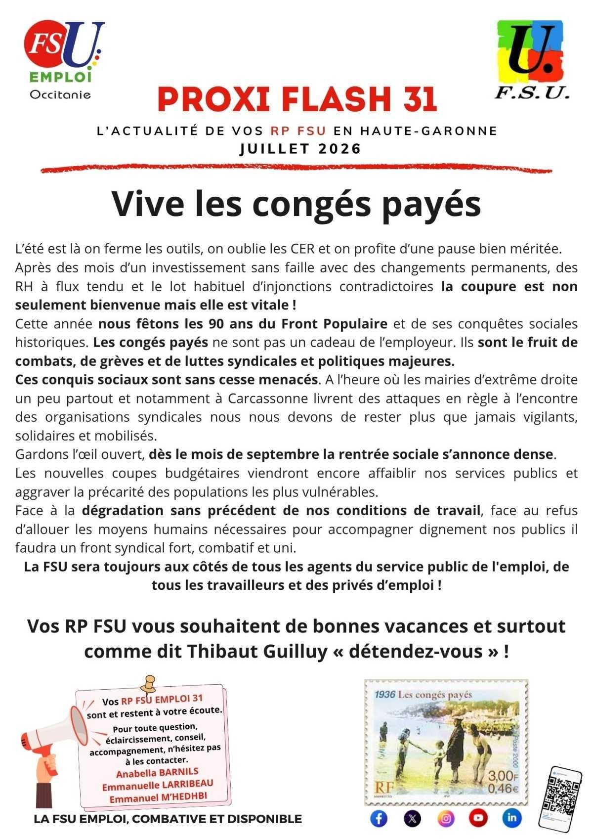 PROXI FLASH 31 JUILLET 2026