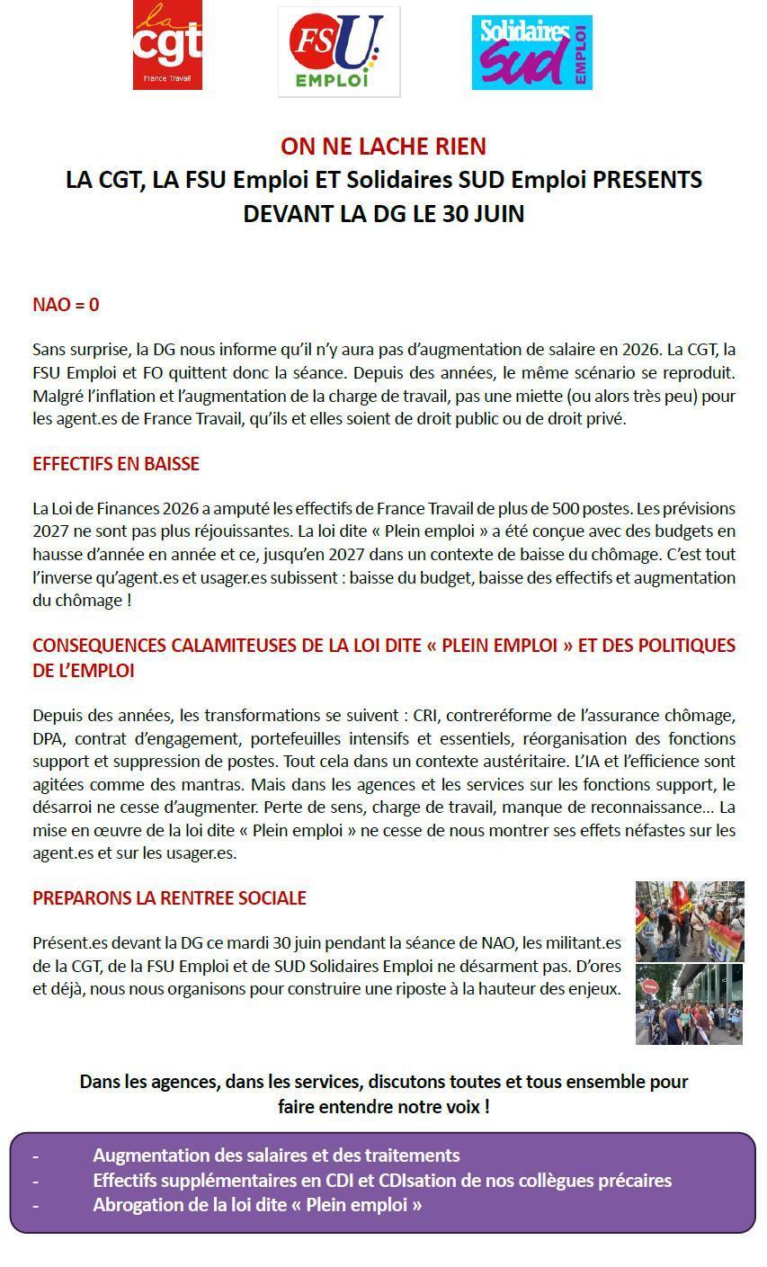 30 juin devant la DG