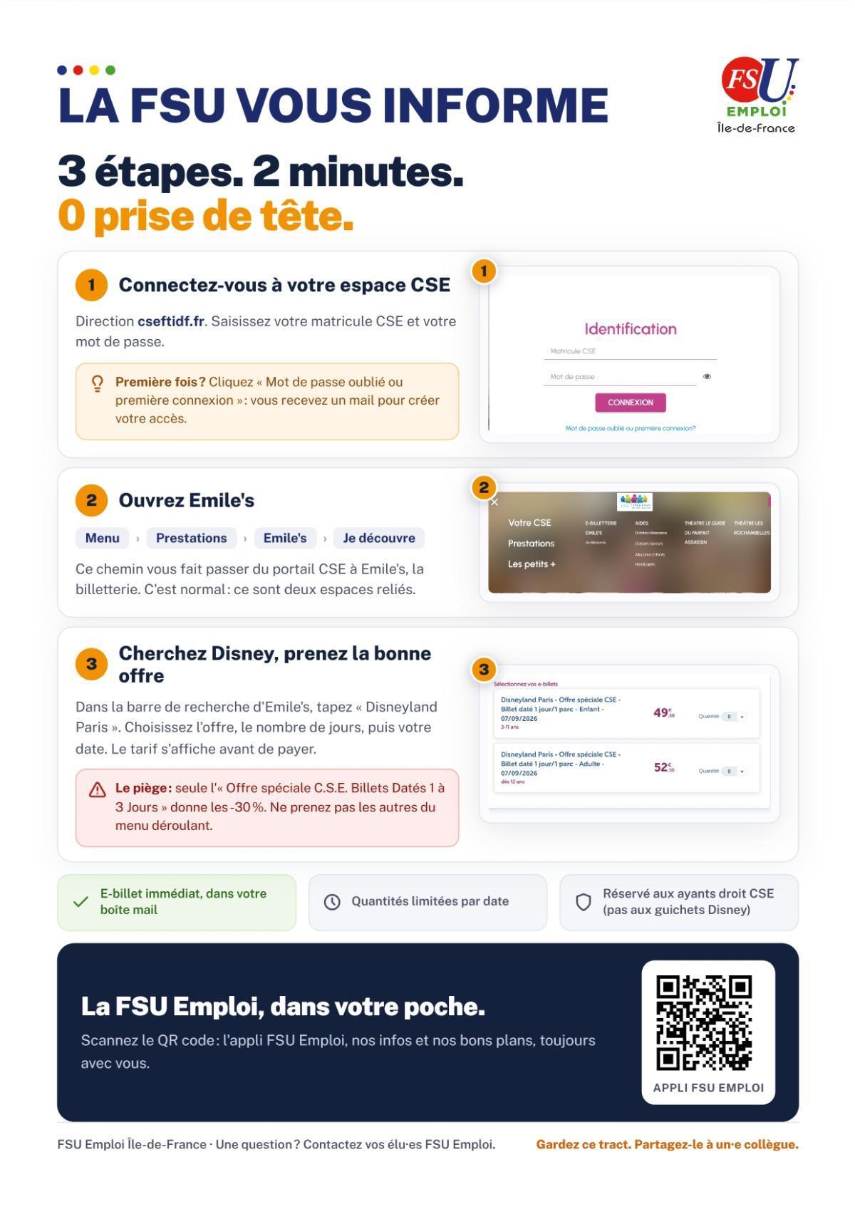 Billet Disney via Emile's