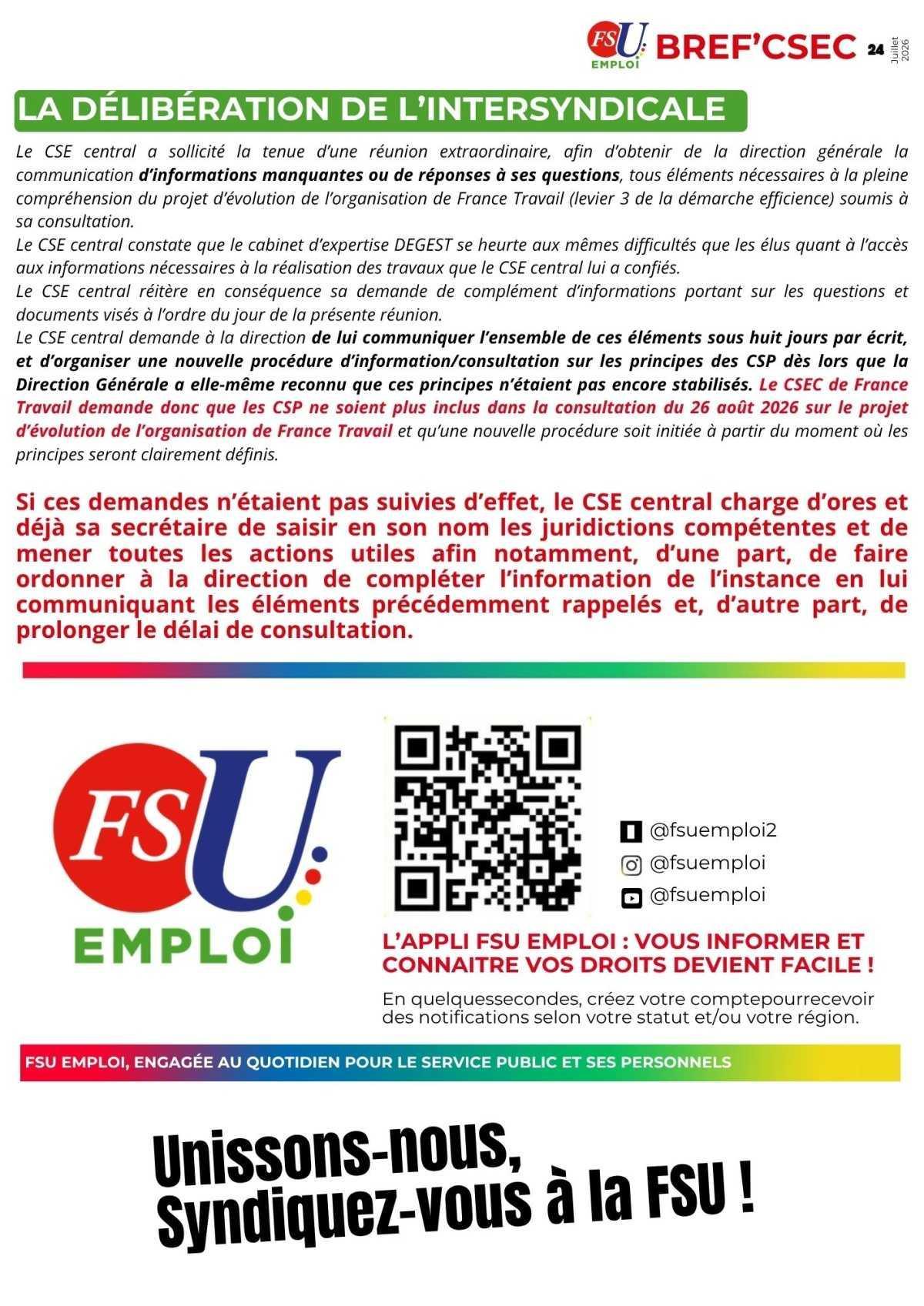 Bref CSEC 24 juillet 2026 Bref CSEC 24 juillet 2026