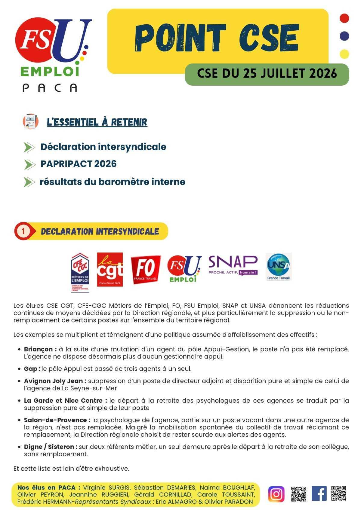 POINT CSE - juillet 2026
