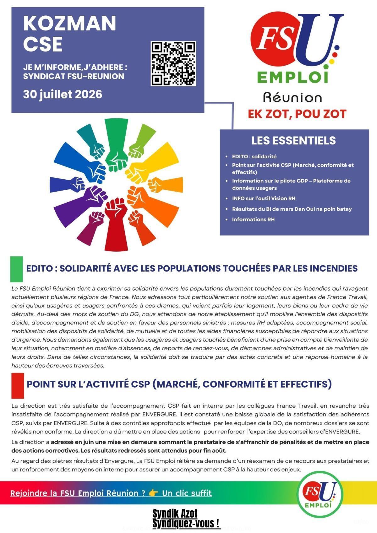 KOZMAN CSE du 30 juillet 2026