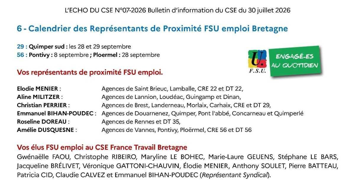 Echo du CSE Bretagne · N°07-2026 Echo du CSE Bretagne · N°07-2026
