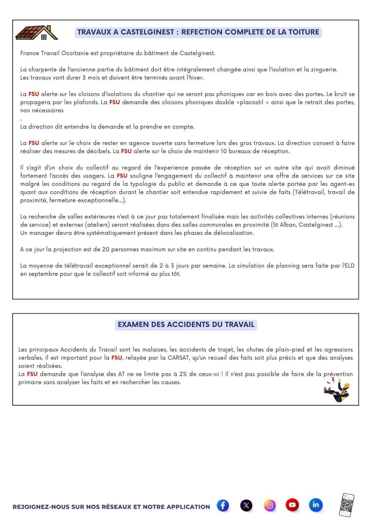 En Direct du CSE 26 août 2026 spécial conditions de travail