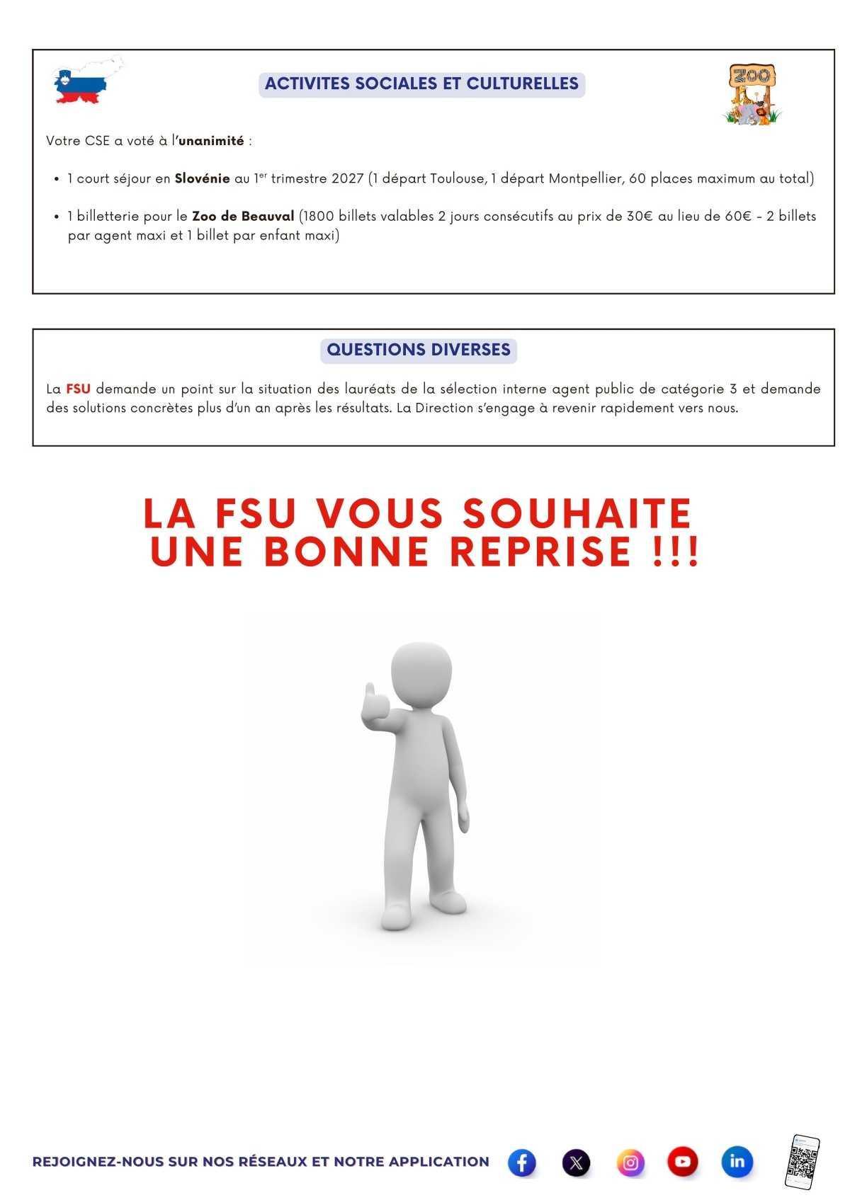 En Direct du CSE 27 août 2026