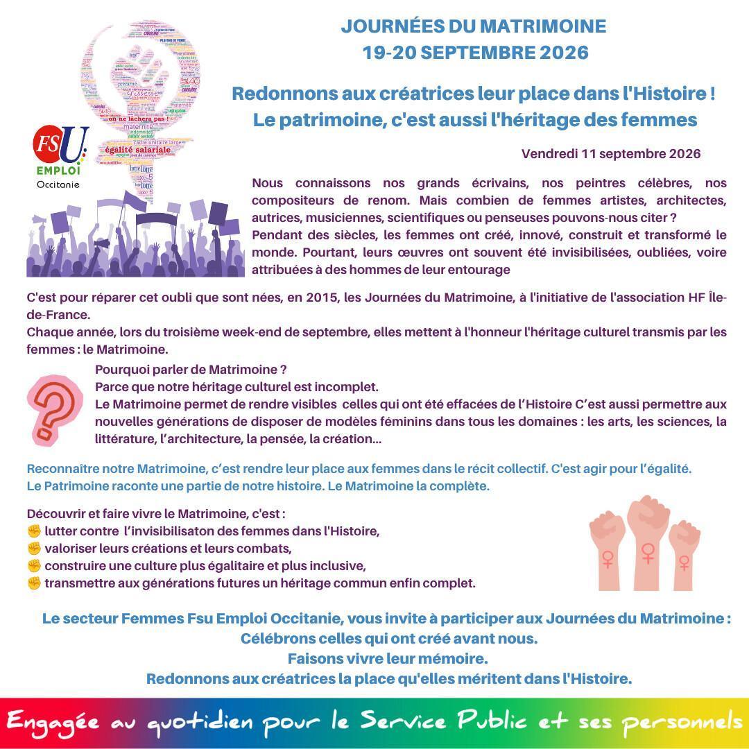 Journées du Matrimoine 19-20 septembre 2026